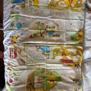 Vintage Sears Perma-Prest Winnie the Pooh Bedding - 1970s Walt Disney Character